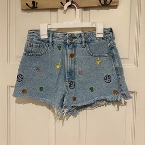 PLAYBOY Light Blue Embroidered Jean Shorts